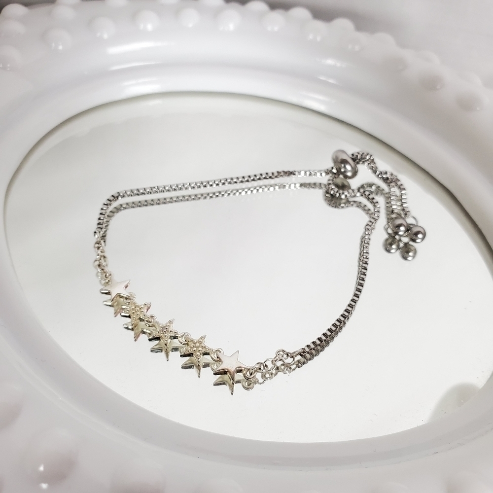 Sterling Silver Adjustable Celestial Bracelet Sta… - image 2